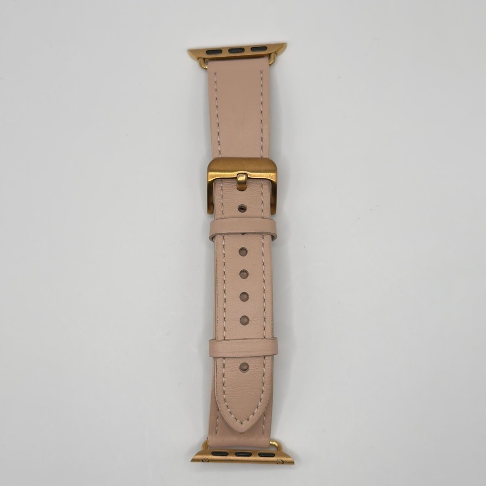 Blush Pink Leather Smartwatch Band with Gold Hardware